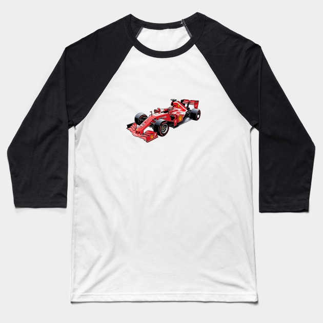 Red Formula 1 Car Baseball T-Shirt by Artifyio